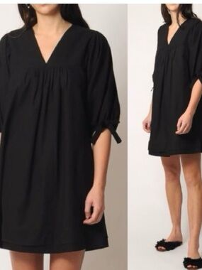 Mirth Caftans Black Cotton dress XS